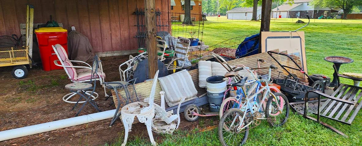 Random selection of junk out side of residence