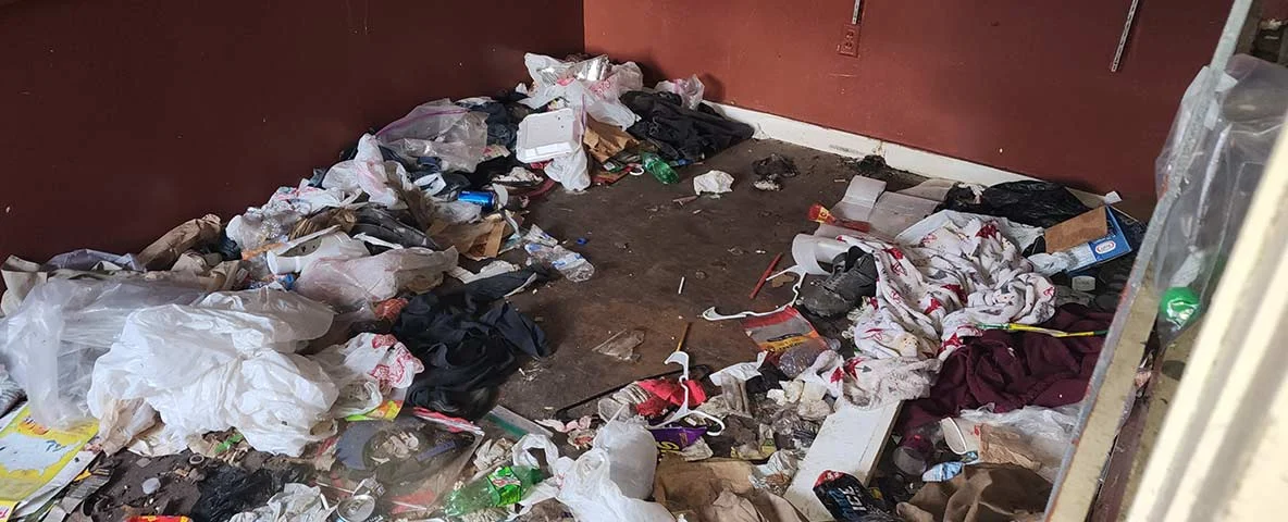 Room full of hoarded trash