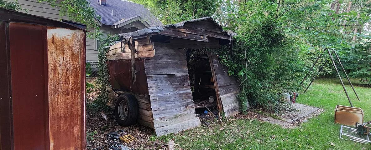 Old, run down shed